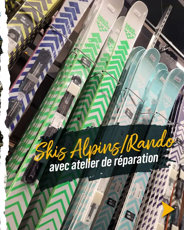 Skis alpins / rando avec atelier de réparation